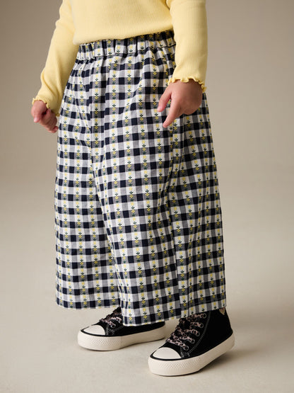 Black/White Floral Gingham Trousers (3mths-7yrs) - Size 3-6 Months (62-68cm) - Option 1