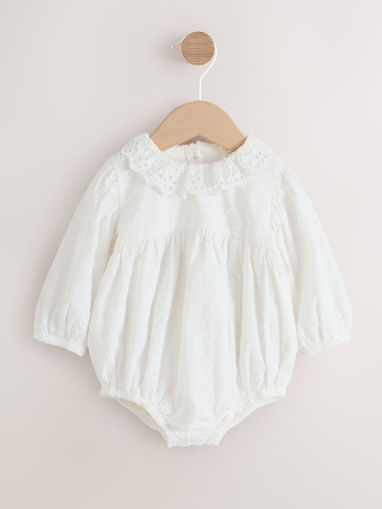 White Baby Bloomer Romper (0mths-2yrs) - 12-18 Months (80-86cm)