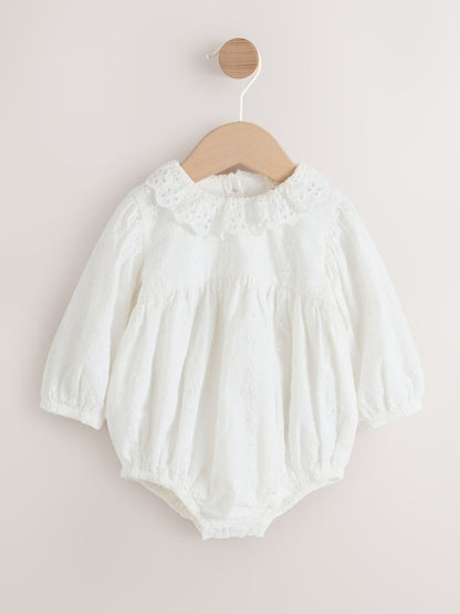 White Baby Bloomer Romper (0mths-2yrs) - 12-18 Months (80-86cm)
