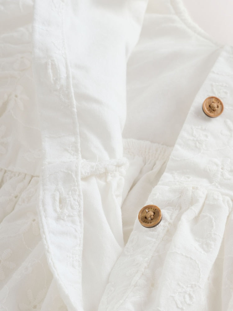 White Baby Bloomer Romper (0mths-2yrs)