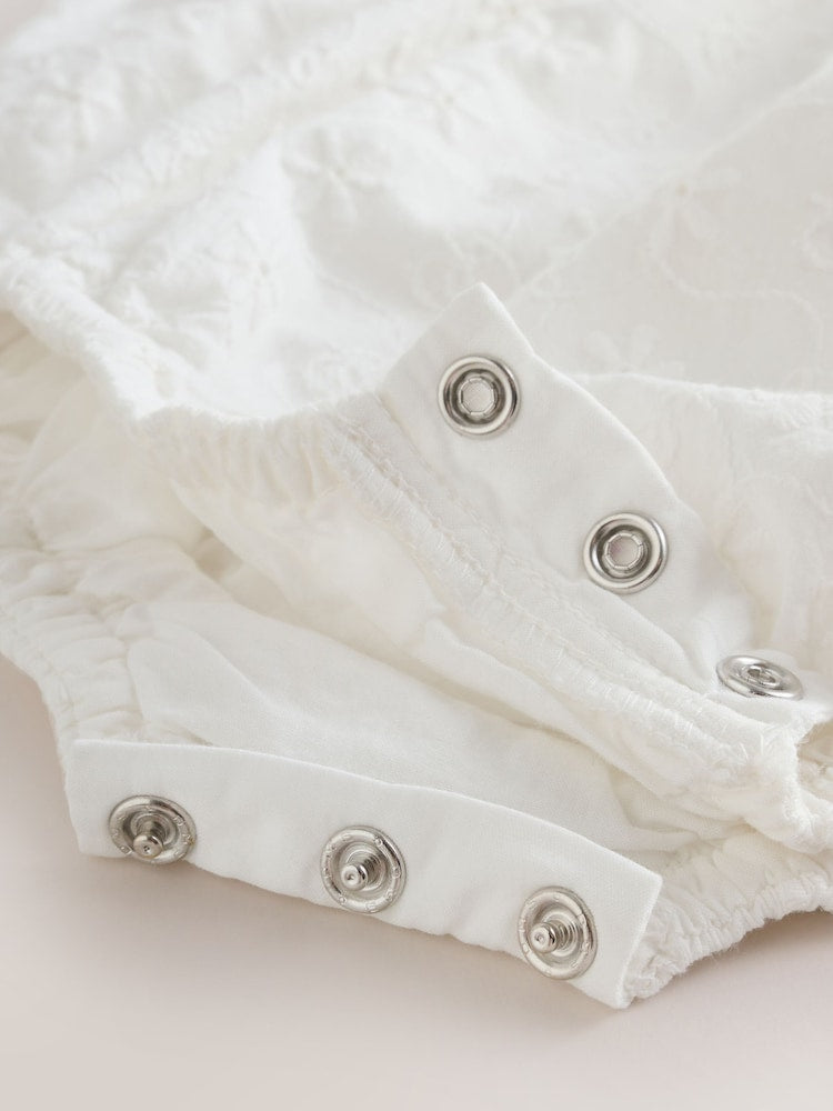 White Baby Bloomer Romper (0mths-2yrs)