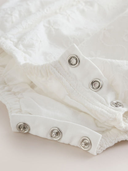 White Baby Bloomer Romper (0mths-2yrs)
