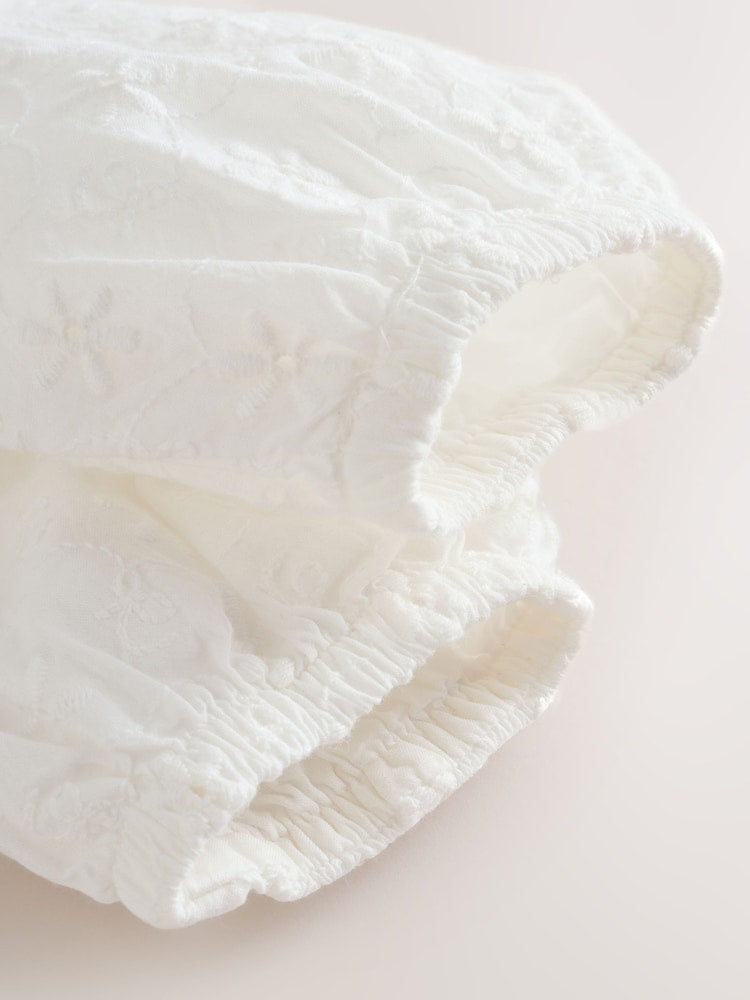 White Baby Bloomer Romper (0mths-2yrs)
