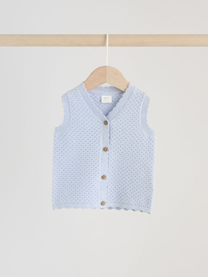 Blue Baby Knitted Top and Leggings Set 2 Piece (0mths-2yrs)