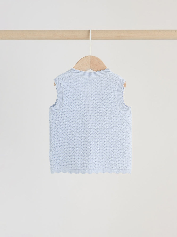 Blue Baby Knitted Top and Leggings Set 2 Piece (0mths-2yrs)