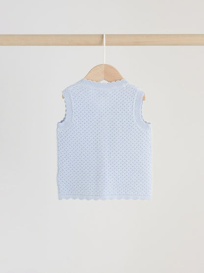 Blue Baby Knitted Top and Leggings Set 2 Piece (0mths-2yrs)