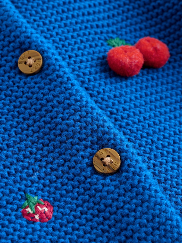 Blue Embroidered Cherry Cardigan (0mths-2yrs) - Size 50cm (First Size)