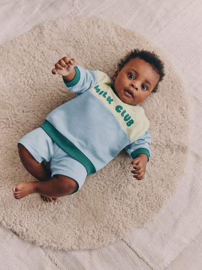 Blue Milk Club Sweatshirt and Shorts Baby Set (0mths-2yrs)