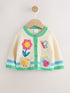 Multi Pastel Crochet Animal Knitted Baby Cardigan (0mths-2yrs) - Size 50cm (First Size)