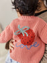 Pink Strawberry Baby Embroidered Back Cardigan (0mths-2yrs) - Size 50cm (First Size) - Pink Strawberry