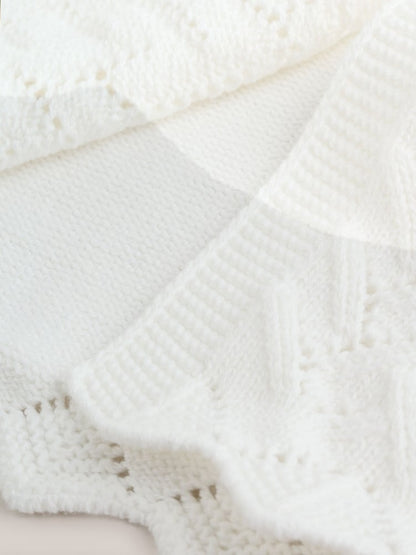 White Pointelle Knitted Baby Cardigan (0mths-2yrs) - Size 50cm (First Size)