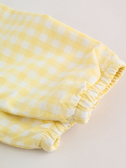 Yellow Gingham Lemon Embroidered Baby Hooded Jacket (0mths-2yrs) - Size Up to 1 Month (56cm)