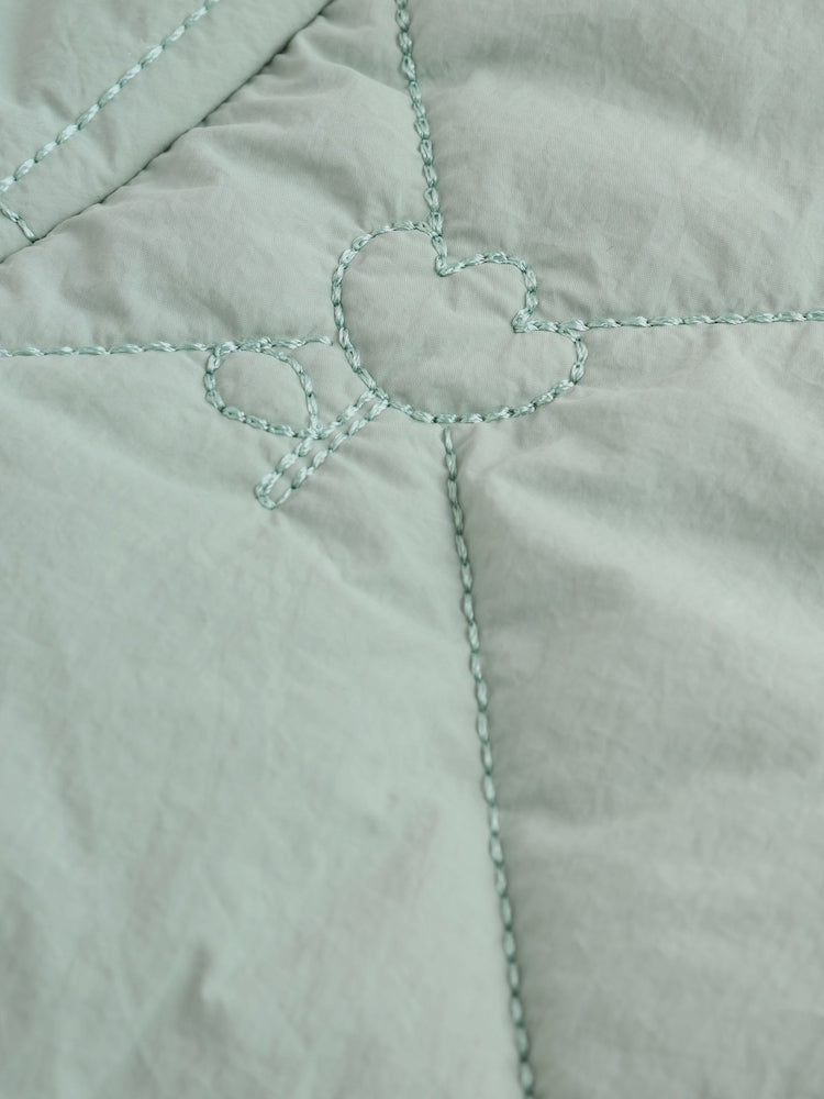 Sage Green Tulip Quilted Nylon Baby Jacket (0mths-2yrs)