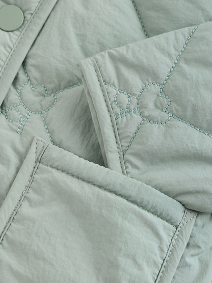 Sage Green Tulip Quilted Nylon Baby Jacket (0mths-2yrs)