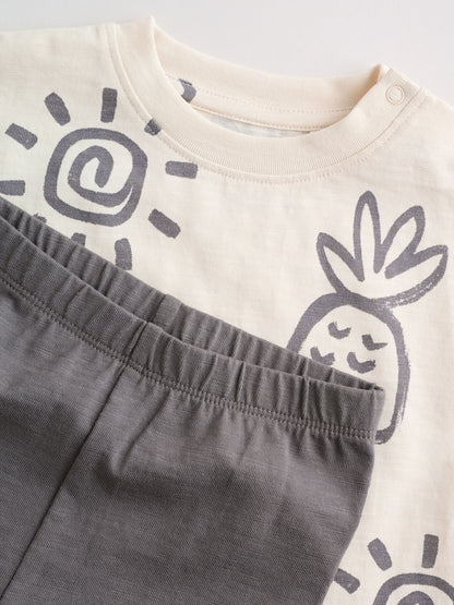 Monochrome Palm Baby Top &amp; Leggings 6 Piece Set (0mths-3yrs)