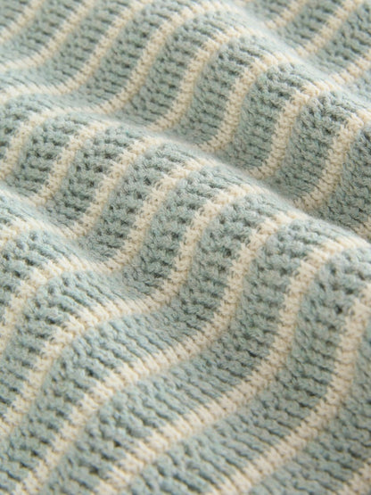 Sage Green Stripe Knitted Top and Shorts Baby Set (0mths-2yrs)