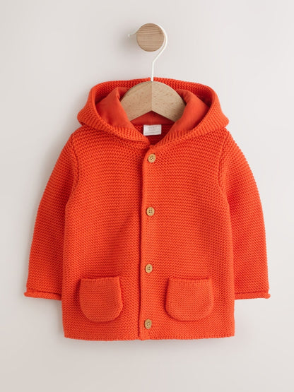 Orange Knitted Baby Cardigan (0mths-2yrs) - Size 50cm (First Size)