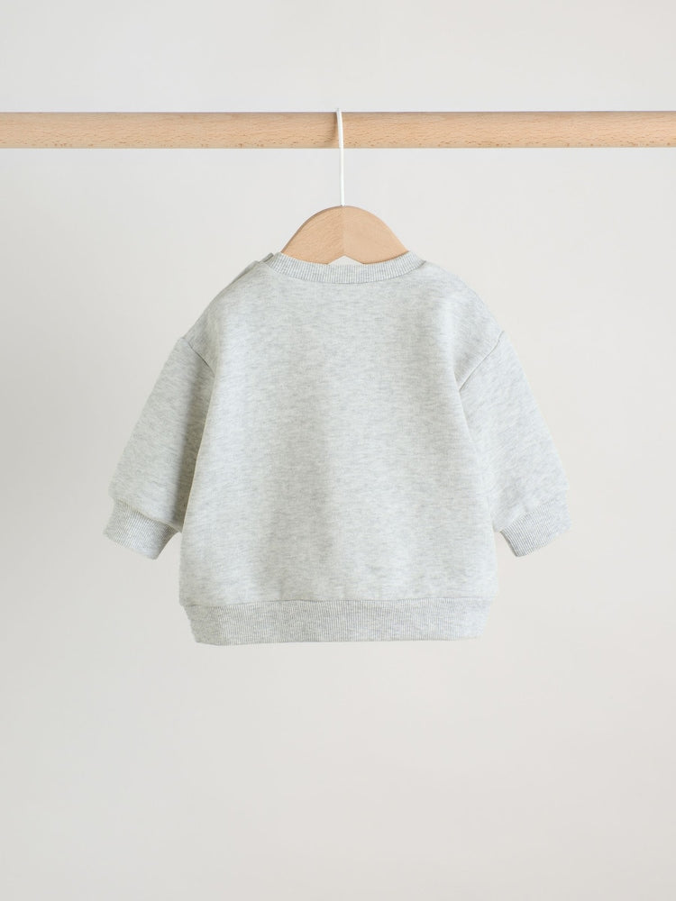 Blue Check Hello Fun Sweatshirt and Trousers Baby Set (0mths-2yrs)