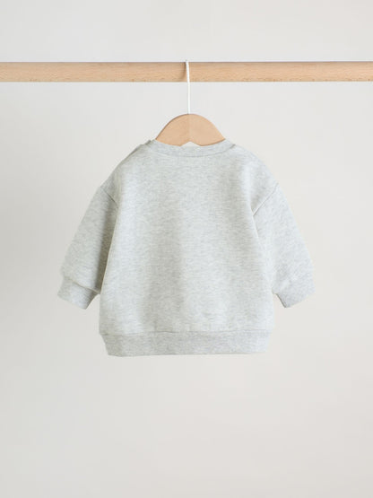 Blue Check Hello Fun Sweatshirt and Trousers Baby Set (0mths-2yrs)