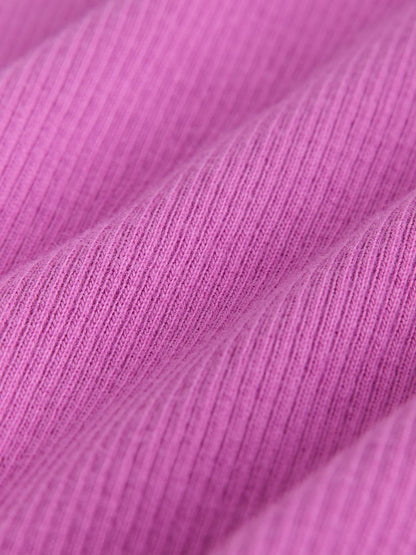 Pink Long Sleeve Ribbed Frill Top (3mths-7yrs)