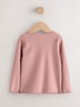 Pink Bunny Long sleeve Embroidered Ribbed Top (3mths-7yrs) - Size 3-6 Months (62-68cm)