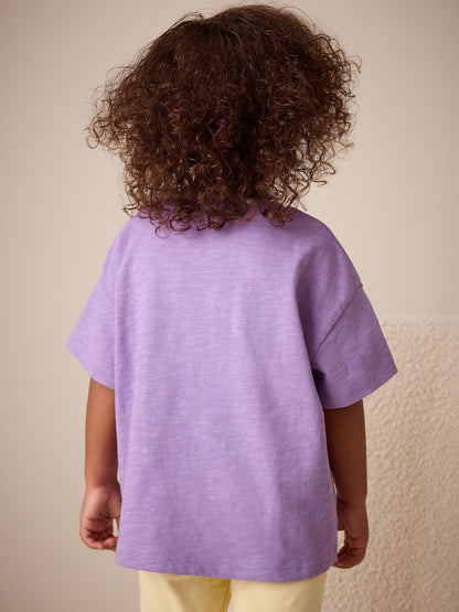 Purple Lemon Short Sleeve Embroidered T-Shirt (3mths-7yrs)