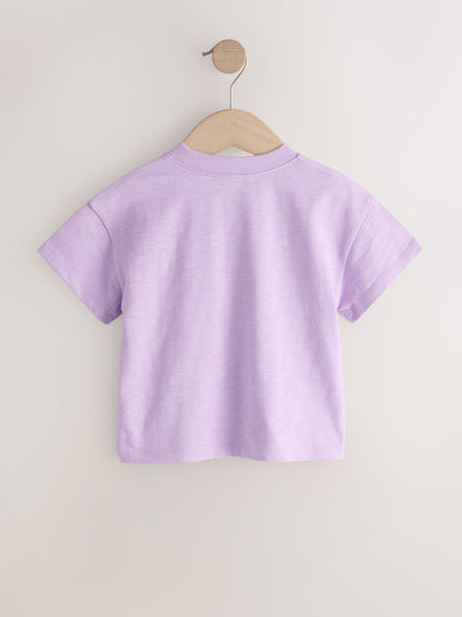 Purple Lemon Short Sleeve Embroidered T-Shirt (3mths-7yrs)
