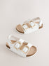 Baker by Ted Baker Natural Raffia Double Buckle Footbed Sandals