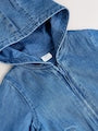 Charcoal Grey Denim Hooded Zip Through Baby Jacket (0mths-2yrs) - Size Up to 1 Month (56cm)