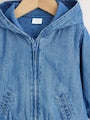 Charcoal Grey Denim Hooded Zip Through Baby Jacket (0mths-2yrs) - Size Up to 1 Month (56cm)