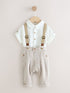 Neutral Baby Shirt Trousers and Braces Set 3 Piece (0mths-2yrs) - 12-18 Months (80-86cm)