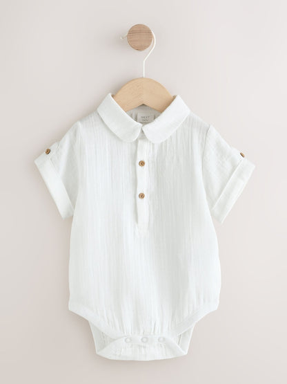 Neutral Baby Shirt Trousers and Braces Set 3 Piece (0mths-2yrs)