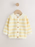 Yellow Chenille Striped Baby Button Through Cardigan - Size 50cm (First Size)