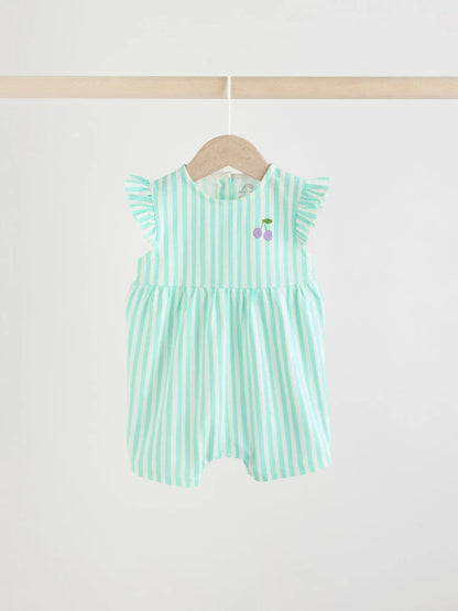 Multi Bright Colour Stripe Baby Rompers 3 Pack
