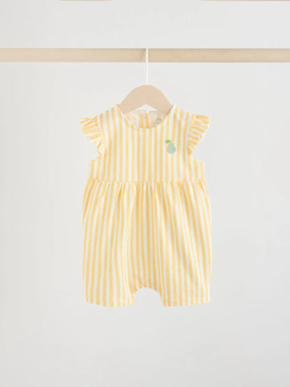 Multi Bright Colour Stripe Baby Rompers 3 Pack