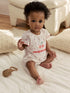 White Cherry Embroidered I love my Mummy Jersey Baby Romper - White Cherry Embroidered I love my Mummy / 12-18 Months (80-86cm)