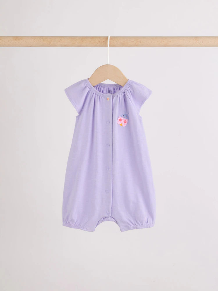 Multi Bright Floral Jersey Baby Rompers 4 Pack