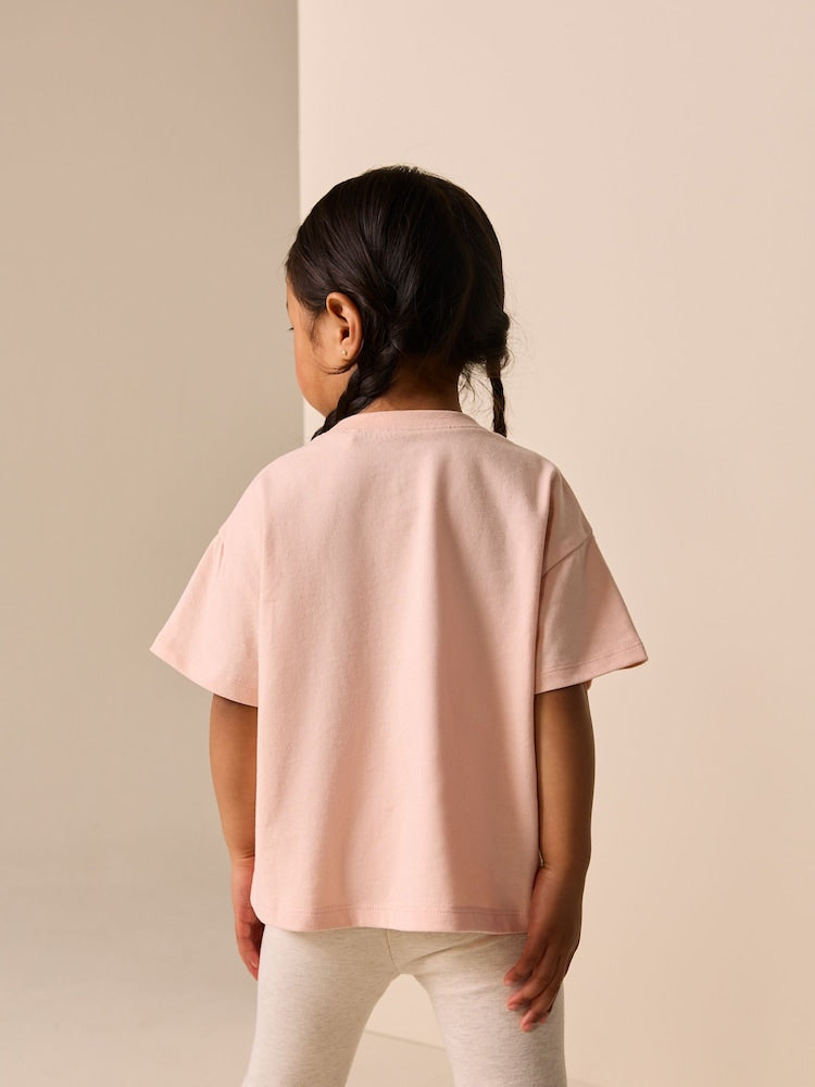 Pink Flowers Short Sleeve T-Shirt (3mths-7yrs)
