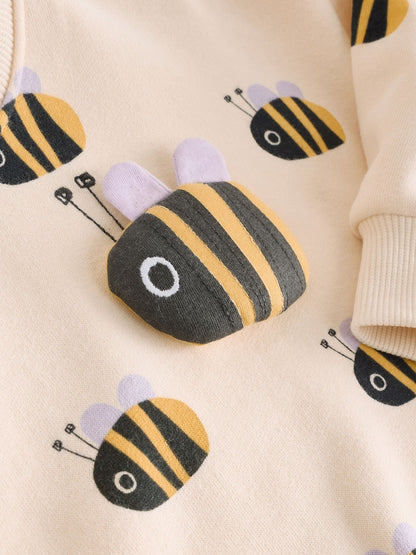 Cream Stripe Bee Sweatshirt and Leggings Set (3mths-7yrs)