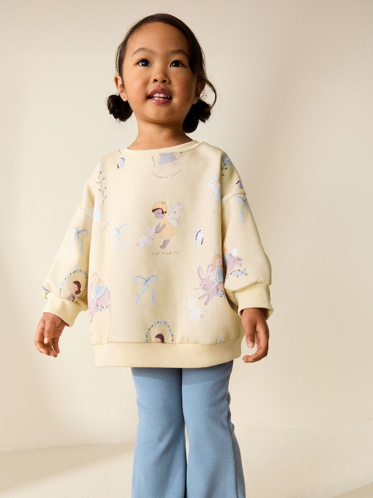 Yellow/Blue Fairy Sweatshirt &amp; Flare Leggings Set (3mths-7yrs)