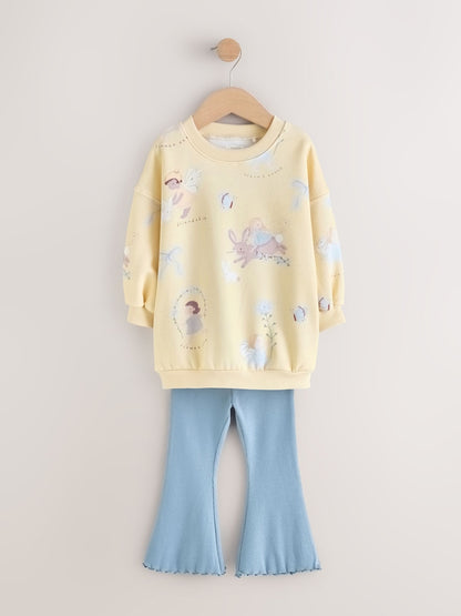 Yellow/Blue Fairy Sweatshirt &amp; Flare Leggings Set (3mths-7yrs)