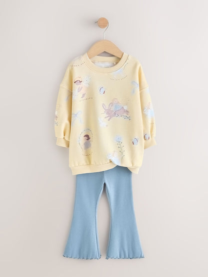 Yellow/Blue Fairy Sweatshirt &amp; Flare Leggings Set (3mths-7yrs)