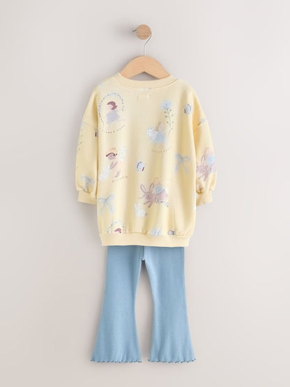 Yellow/Blue Fairy Sweatshirt &amp; Flare Leggings Set (3mths-7yrs)