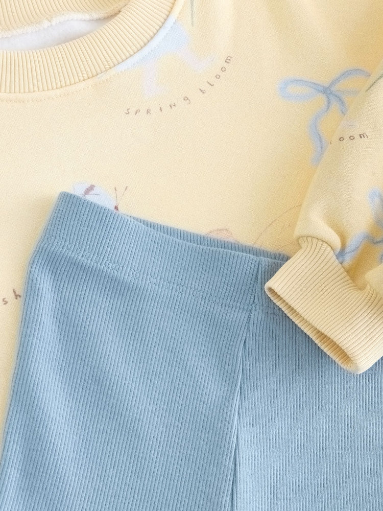 Yellow/Blue Fairy Sweatshirt &amp; Flare Leggings Set (3mths-7yrs)