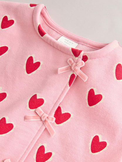 Pink Heart Baby Sweat Top And Joggers Set 2 Piece (0mths-2yrs)