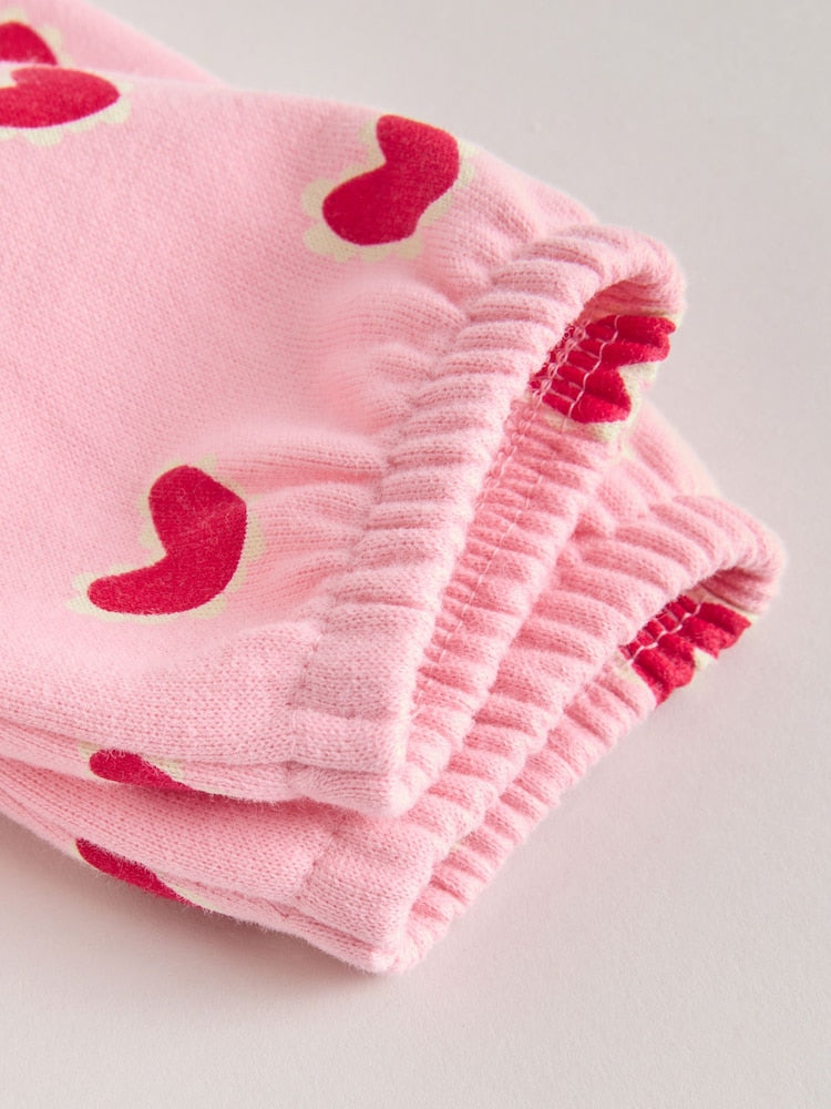Pink Heart Baby Sweat Top And Joggers Set 2 Piece (0mths-2yrs)