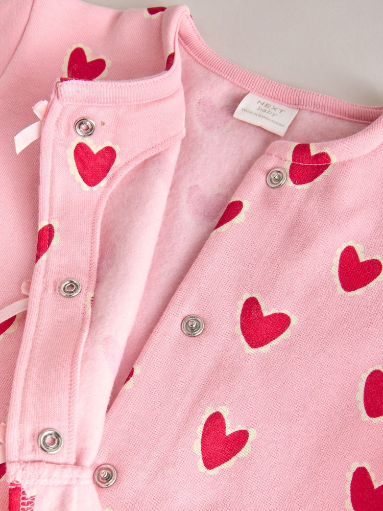 Pink Heart Baby Sweat Top And Joggers Set 2 Piece (0mths-2yrs)
