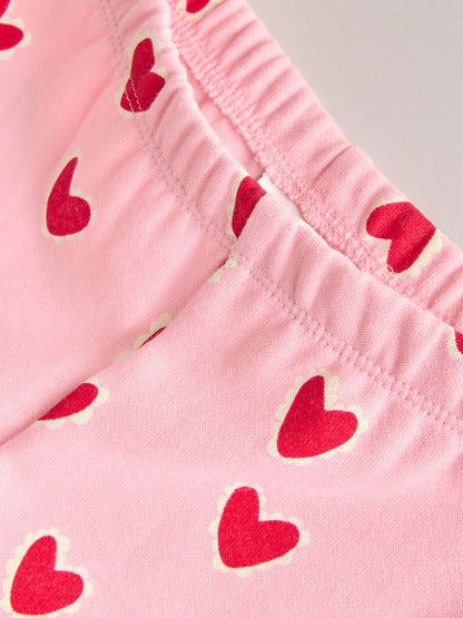 Pink Heart Baby Sweat Top And Joggers Set 2 Piece (0mths-2yrs)