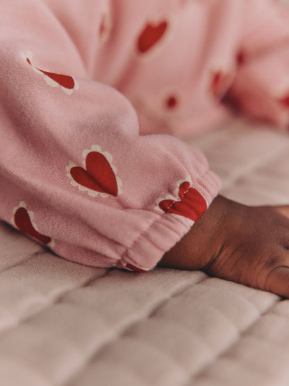 Pink Heart Baby Sweat Top And Joggers Set 2 Piece (0mths-2yrs)