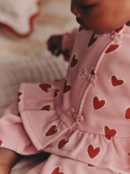 Pink Heart Baby Sweat Top And Joggers Set 2 Piece (0mths-2yrs)
